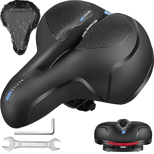 BELSVOR Selle Velo Confortable, Selle Velo avec Boule d'Amortisseur à Double Ressort, Selle Velo Confort Ergonomique, Selle Vélo pour Vélo de Montagne/VTT/Vélos/Vélos Pliants, Selle de Vélo avec Outil