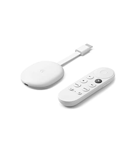 Google, Chromecast, TV (4K) Neige - Vos divertissements en streaming sur votre téléviseur avec commandes vocales - Regardez des films, des séries, la télévision en direct et Netflix jusqu’en 4K HDR