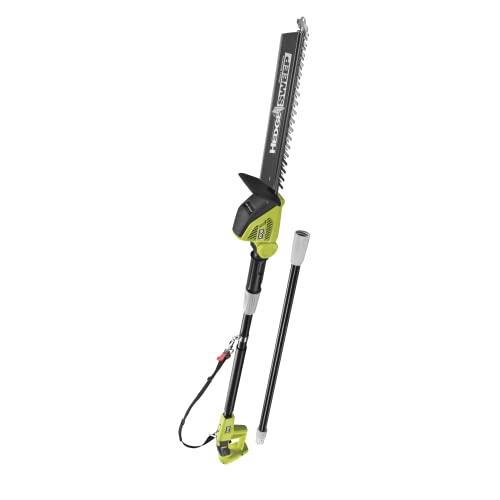 RYOBI - Taille-Haie Électrique sur Perche Sans Fil à Batterie 18V ONE+ - Lames 45cm pour Jeunes Haies, Rameaux Fins et Travaux Longue Portée - Livré avec 1 Fourreau, 1 Harnais, 1 Extension - OPT1845