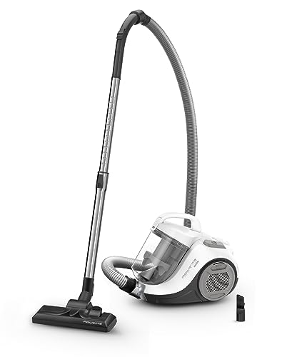 Rowenta Aspirateur sans Sac, Moteur Basse consommation, Puissance 900 W, Format Compact, Haute Filtration, Rayon d'action de 7,6 m, Swift Power Cyclonic Blanc RO2917EA