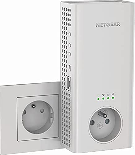 NETGEAR Répéteur WiFi Puissant (EX6470) - Amplificateur WiFi AC1900 - WiFi Extender Mesh Couvre Jusqu’à 150m² - Prise Electrique Intégrée et 1Port Ethernet - Compatible Toutes Box Internet