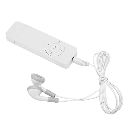 Lecteur MP3, Mini Lecteur de Musique sans Perte de Son, Baladeur de Poche pour les étudiants Qui Voyagent, écoutez des Romans, Prend en Charge Jusqu'à 64 Go de Carte Mémoire, 180 MAh Longue(Blanc)