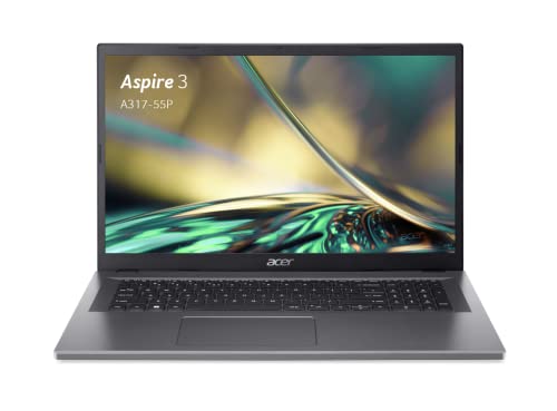 Acer Aspire 3 A317-55P-C8DB, Ordinateur Portable 17.3" Full HD IPS, PC Portable (Intel Processeur Celeron N100, Ram 4 Go, SSD 128 Go, Intel UHD Graphics, Windows 11 Famille) Clavier AZERTY, Gris