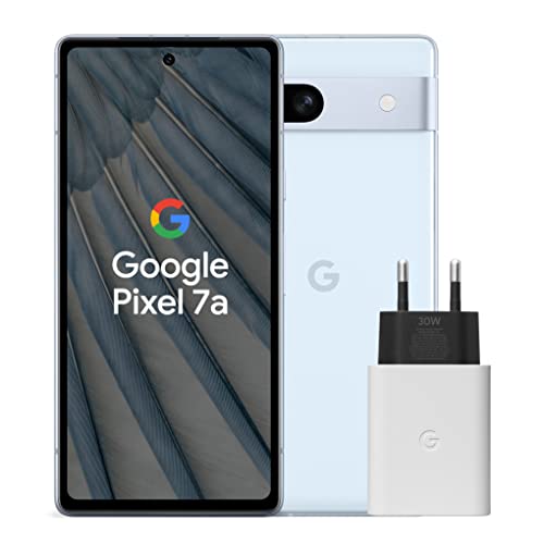 Google Pixel 7a et chargeur – Smartphone Android 5G débloqué avec objectif grand angle et 24 heures d'autonomie – Océan