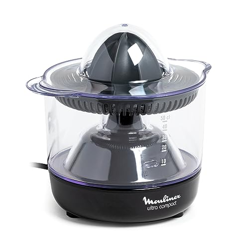 Moulinex Presse-agrume électrique, Double rotation, Capacité 0.45 L, Ultra Compact, Noir PC120870