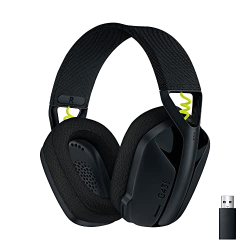 Logitech G435 LIGHTSPEED & Bluetooth sans Fil Casque Gamer léger circum-auriculaire, Micro intégré, Batterie de 18h, Compatible avec Dolby Atmos, PC, PS4, PS5, Mobile, Nintendo Switch - Noir