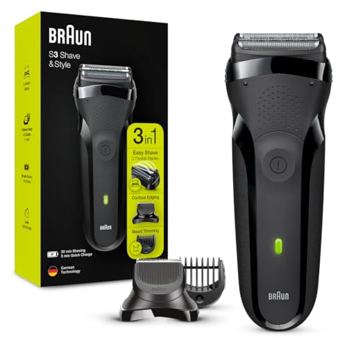 Braun Series 3 Shave&Style 300BT Rasoir Électrique Barbe Homme, Noir