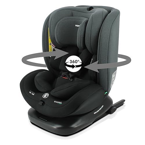 Nania - Siège auto DUNE Pivotant 360° I-Size 40-150 cm - Evolutif dès la naissance jusqu'à 12 ans environ - Groupe 0+/1/2/3 - Fixations isofix - Protections latérales