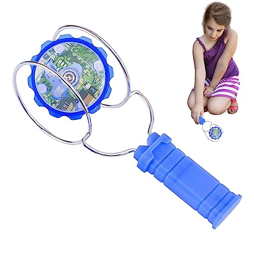 PW TOOLS Roue gyroscopique magnétique - Jouet magnétique à Roue gyroscopique Clignotante | Cadeaux Twirler Ra Roue Gyroscope portatif Clignotant, Cadeau magnétique d'amusement