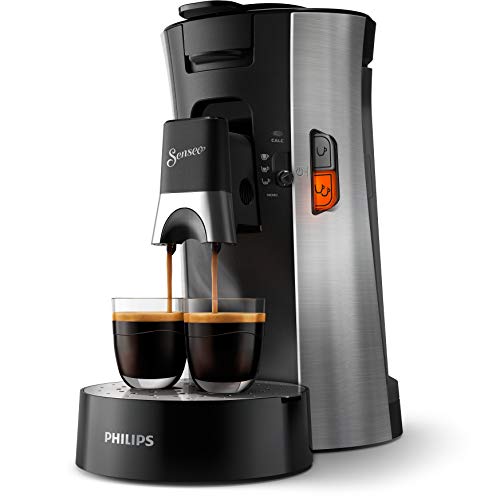 Philips SENSEO Select Machine à café à dosettes, Intensity Plus Crema Plus, Sauge, Une ou deux tasses à la fois, Bec verseur métallique ajustable (CSA250/11)