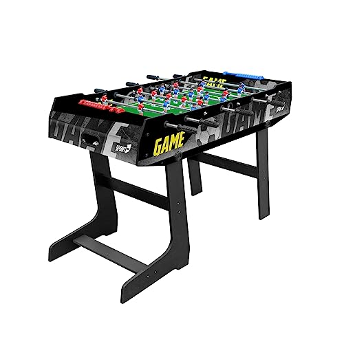 Sport1 Football Peu encombrant Jeu Pliable. Baby-Foot avec Jambes, intérieur en MDF, Dimensions 121 x 61 x 85 cm. Carte de Maison avec 8 tiges passantes. Marquages et balles incluses. Utilisation en