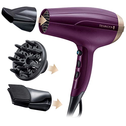 Remington Sèche-cheveux Ionique rapide & Volume, Your Style (2300W, léger, versatile, ionique, brillance sans frisottis, set de coiffure avec concentrateur, diffuseur, peigne volume) D5219