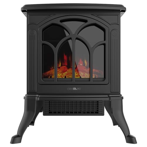 Cecotec Cheminée Électrique sur Pied ReadyWarm 1500 Flames. 1500 W, 2 Niveaux de Puissance, Thermostat Réglable et Contrôle Indépendant des Flammes, Zone de Couverture 20 m2