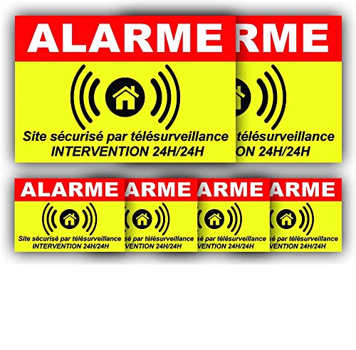 Autocollant Alarme + plastification de protection anti UV : "Site sécurisé par télésurveillance - Intervention 24H/24H" - ARJ (Lot 1 : 2+4)