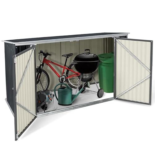 IDMarket - Abri de Jardin en métal verrouillable Multi-Rangement pour Stockage vélos, Outils, poubelles