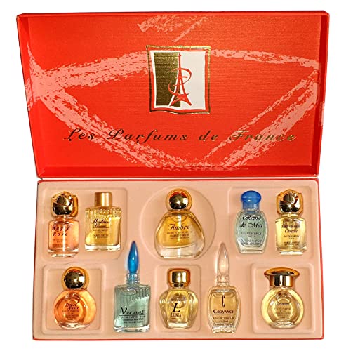 Charrier Parfums Les Parfums de France Luxe Coffret de 10 Eau de Parfums Miniatures, Rouge, 52,7 ml