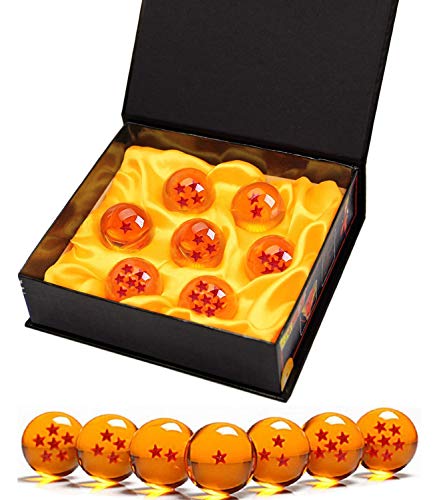 7 boules de cristal Dragon Ball Z (1 à 7 étoiles) avec boîte cadeau. Diamètre : 4,3 cm