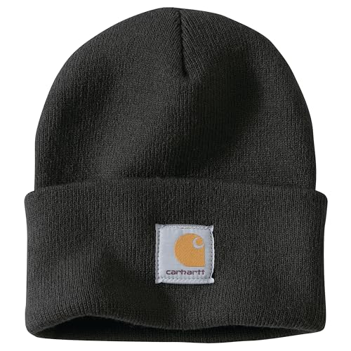 Carhartt Bonnet en Tricot avec Revers Homme, Noir, Taille unique