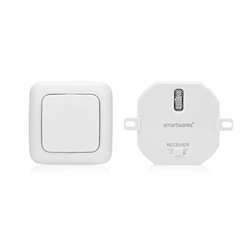 Smartwares Kit domotique Plug et Connect - Pour éclairage sans fil jusqu'à 1 000 W - Module encastrable et interrupteur SH4-99564 - Blanc