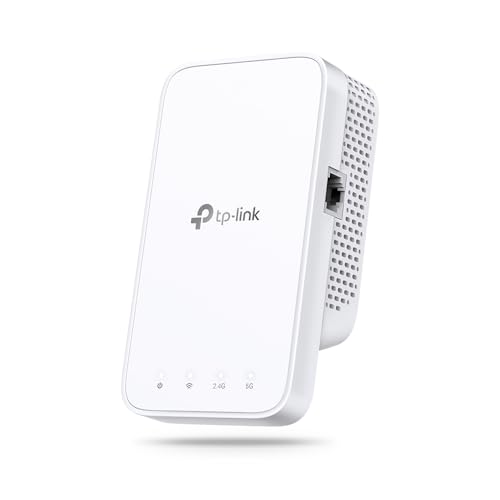 TP-Link Répéteur WiFi RE330 Amplificateur WiFi AC1200 Mbps,WiFi Extender jusqu'à 120㎡, bouton WPS, Play and Plug, répéteur wifi puissant avec un port Ethernet,Compatible avec toutes les box internet