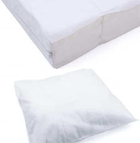 Kit Literie Jetable – 5 Alèses Jetables Matelas 160x200 cm et 10 Taies Oreiller 60x60 cm – Lit 2 Places - Non Imperméable – Housse - Protection Literie à Usage Unique