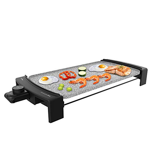 Cecotec Plancha Électrique Tasty & Grill 3000 RockWate. 2600 W, Revêtement en RockStone, Résistance en forme de E, Thermostat ajustable, Convient pour un nettoyage au lave-vaisselle