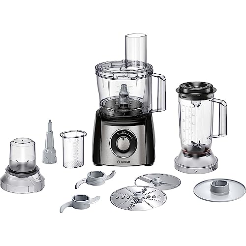 Bosch Electroménager - MultiTalent 3 MCM3501M – Robot de cuisine polyvalent avec plus de 50 fonctions – 800 W – Capacité de 2,3 L – Couleur : Noir/Inox brossé