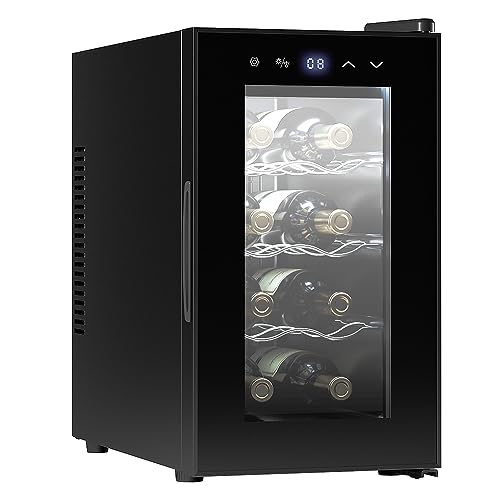 Cecotec Cave à vin 8 bouteilles Bolero Grandsommelier 830 coolcrystal, Refroidissement thermoélectrique, Température réglable entre 8 et 18°C, Commande tactile et affichage, Gaz non nocif.