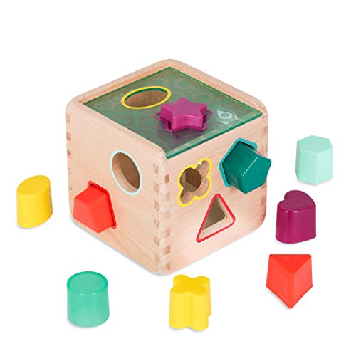 B. Toys - Wonder Cube - Jouet de développement en Bois - trieur de Formes - 9 Formes colorées - Jouet éducatif pour Les Tout-Petits, Les Enfants - 18 Mois +