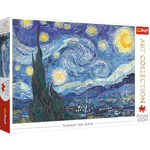 Trefl- Vincent Van Gogh Other License Michel Ange 1000 Pièces Collection d'art Qualité Premium pour Adultes et Enfants à partir de 12 Ans Puzzle, TR10560, Nuit Étoilée