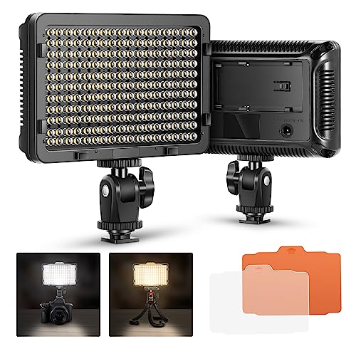 Neewer LED Panneau 176 Torche Vidéo LED - Lampe Vidéo 3200-5600K sur Caméra - Lumière pour Appareil Photo Canon, Nikon, Pentax, Olympus et Autres Numériques SLR Appareils Photo/Caméscopes