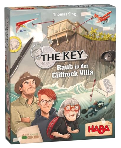 HABA 305543 The Key- Theft in Cliffrock Villa- An investigation game for 1 to 4 clever detectives ages 8 and up- English Instructions (Made in Germany)