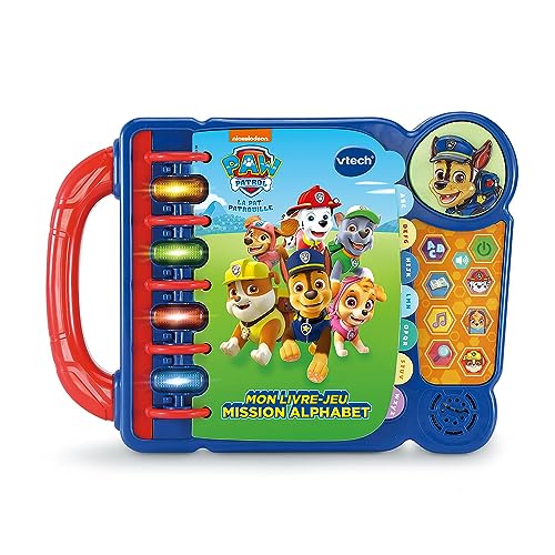 VTech - Pat' Patrouille, Mon Livre-Jeu Mission Alphabet, Jeux Éducatifs, Livre Sonore et Musical, Jouet Paw Patrol, Cadeau Enfant de 3 Ans à 7 Ans - Contenu en Français