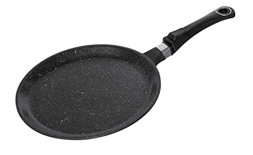 Pradel Excellence 52403M Poêle à Crêpes Façon Pierre Fonte Aluminium 28 cm, Ancien Manche