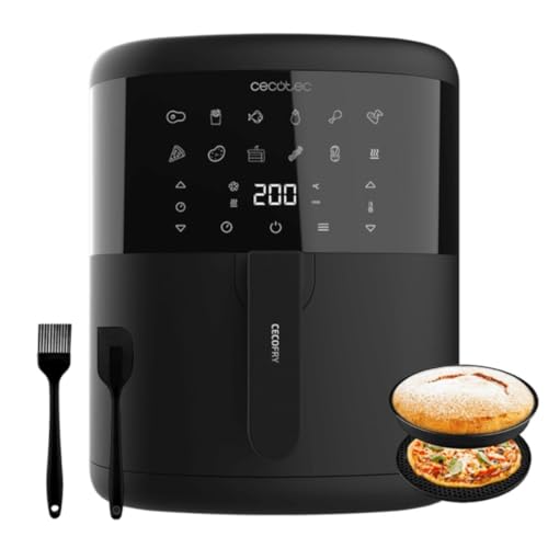 Cecotec Friteuse sans Huile de 6 L Cecofry Bombastik 6000 Full. Air Fryer de 1700 W, Technologie PerfectCook, Régulation de la Température et du Temps, Contrôle Tactile, 12 Modes, Accessoires