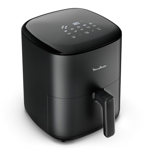 Moulinex Easy Fry Max Friteuse sans huile, Capacité XL de 5 L, Jusqu'à 6 personnes, 10 programmes automatiques, Ecran tactile digital, Gain de temps et d'énergie, air fryer EZ245820