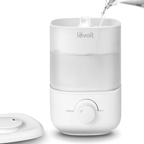 LEVOIT Humidificateur d'air bébé Top-Fill, 2.5 L Jusqu'à 25H Durable, 26 dB Silencieux, Arrêt Auto, Buse à 360°, Humidificateur d'air Mini avec Bouton facile à utiliser sans BPA pour Chambre Bébé