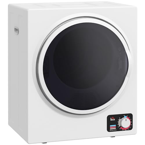 HOMCOM Sèche-Linge Électrique portable 850W, capacité 33L avec 4 modes de fonctionnement, acier inoxydable, dim. 49L x 40,5D x 60H cm