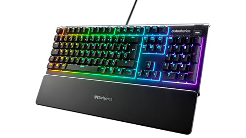 SteelSeries Apex 3 - Clavier de Gaming - Illumination RVB sur 10 Zones - Repose-Mains Magnétique Premium - Agencement Français AZERTY