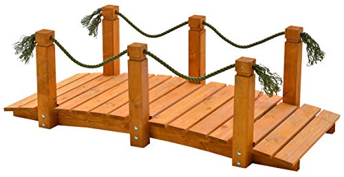 Pont de pièce d’Eau GASPO, Pont de Jardin en Bois de pin Massif, 152 x 67 x 50 cm, qualité autrichienne, système Simple en kit