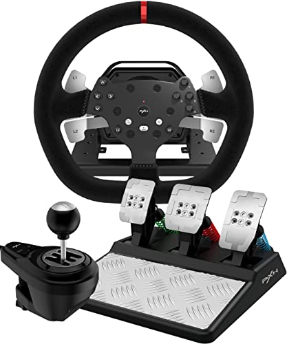 PXN V10 Volant Retour de Force, Volant avec Levier de Vitesses et Pedale, Volant PC, 270° & 900°, Volant de Course, Volant de Jeux, Volant pour PC, PS4, Xbox One et Xbox Series S & X