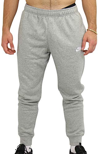 Nike M NSW Club Jggr Ft Full Length Pant Men's, DK Grey Heather/Matte Silver/White, L