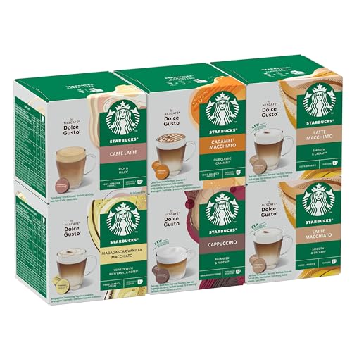 STARBUCKS Pack Variété White Cup by Nescafé Dolce Gusto Capsules de Café 6 x 12 (72 Capsules) - Exclusivité Amazon