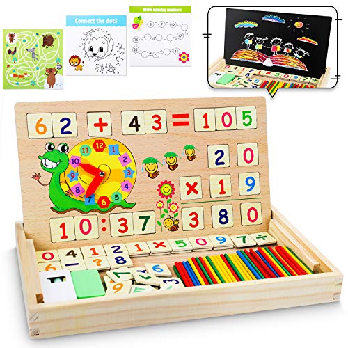 lenbest Jeux Montessori Mathématiques - Jeux pour Enfants- Apprendre a Compter | Calendrier Enfant Educatif - Jeux Educatif Cadeau Fille Garcon 4 5 6 Ans - Jouet Fille Garcon 4 5 6 Ans