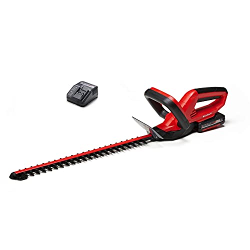 Einhell Taille-haies sans fil GC-CH 1846 Li Kit Power X-Change (18 V, 46 cm longueur de coupe, 15 mm écartement des dents, poignée ergonomique, avec 2,0 Ah batterie et chargeur)