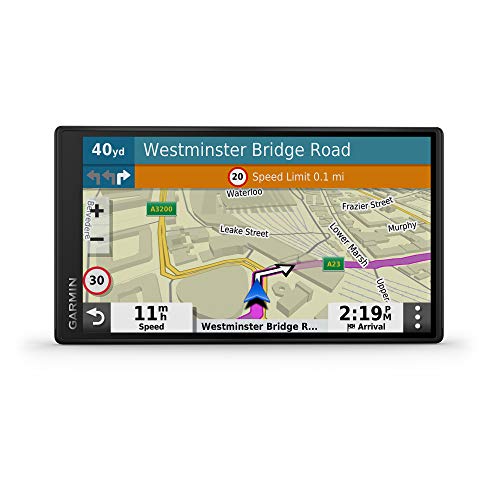 Garmin - DriveSmart 55 - GPS Auto – 5,5 pouces - Cartes Europe 46 pays – Cartes, Trafic et Zones de Danger gratuits - Grand écran lumineux - cartographie 3D - Appels mains libres