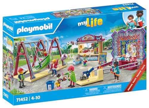 Playmobil 71452 Parc d'attraction - My Life - avec 3 Enfants, 5 Adultes, des balançoires et Autres Attractions de fêtes foraines et Parc d'attractions - Dès 4 Ans