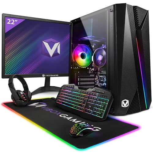 Vibox I-86 PC Gamer - 22" Écran Pack - Quad Core AMD Ryzen 3200G Processeur 4GHz - Radeon Vega 8 Graphique - 8Go RAM - 480Go SSD - Linux OS - WiFi