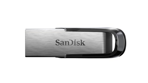 SanDisk Ultra Flair 128 Go Flash Drive, Clé USB, des vitesses allant jusqu'à 150 Mo/s, USB 3.0, Protection par mot de passe, Un boîtier en métal élégant et resistant, Argent/Noir