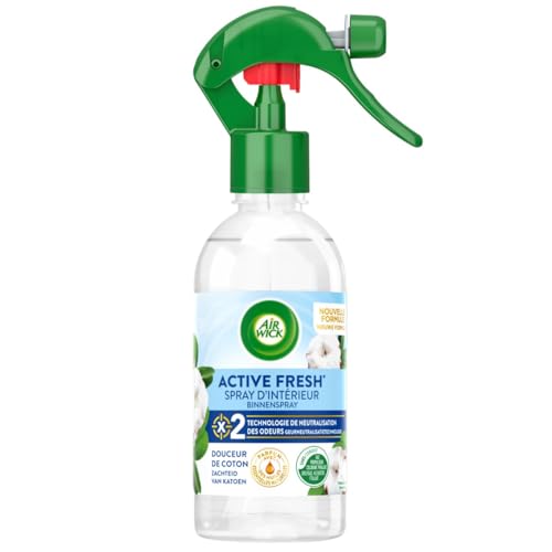 Air Wick Spray Neutralisateur d'Odeurs aux Huiles Essentielles Douceur de Coton Blanc